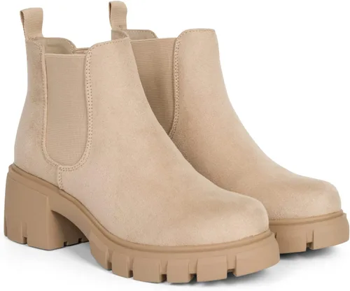 Miniatura 4 de CARMEN - Botines Chelsea de tacón medio con suela de lengüeta para mujer, con doble elástico
