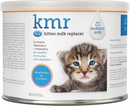 PetAg KMR Kitten Milk Replacer Powder - 6 onzas - Fórmula en polvo para gatitos con prebióticos, probióticos y vitaminas para gatitos recién nacidos