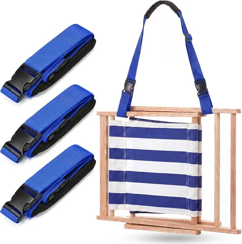 Miniatura 10 de Sanwuta Correa de transporte ajustable para silla de playa, correas para silla de camping, plegables, para playa, mochilero, bicicletas plegables