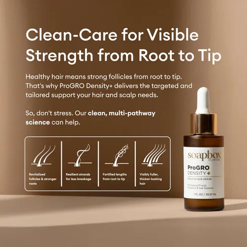 Miniatura 5 de Soapbox ProGRO Density+ - Suero engrosador del cabello, soporta un cabello más completo y más fuerte, suero ligero para el cuero cabelludo