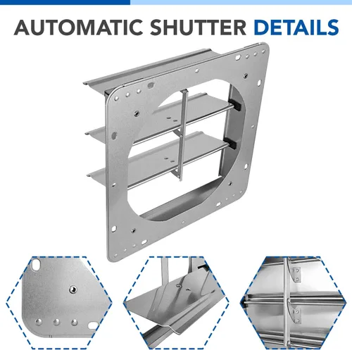 Miniatura 6 de iPower Rejilla de ventilación automática de aluminio cuadrado de 14 pulgadas, color plateado