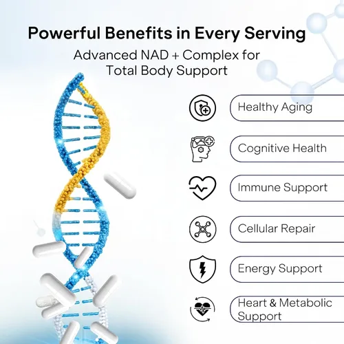 Miniatura 4 de Suplemento liposomal NAD+ con resveratrol - Ribosida de nicotinamida 1000 mg - Suplementos NAD para mujeres y hombres - Alternativa de suplemento