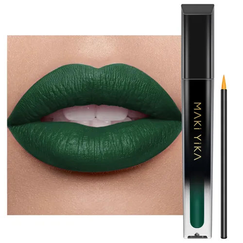Miniatura 52 de MAKI YIKA Lápiz labial rojo burdeos para mujer, pintalabios de larga duración, sin manchas, mate, líquido, a prueba de transferencia, sin crueldad
