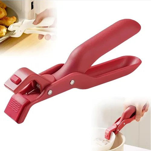 Pinzas para placa caliente, clip multifunción antiquemaduras, clip de silicona antideslizante con aislamiento térmico antiquemaduras, pinzas Rojo