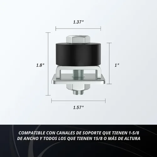 Miniatura 2 de SKTREX Ruedas de rodillos de carro para posicionamiento de conjunto de carro para canal de puntal Unistrut con canal de puntal de 1-5/8 pulgadas