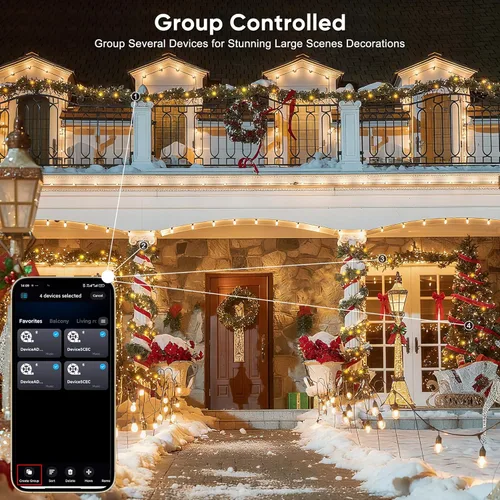 Miniatura 6 de Ollny - Luces de Navidad inteligentes de 131 pies, 400 LED, luces de árbol de Navidad que cambian de color con control remoto y aplicación, luces