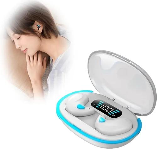 Auriculares Bluetooth para dormir con conducción ósea, auriculares inalámbricos 5.3 con cancelación de ruido, auriculares deportivos con pantalla