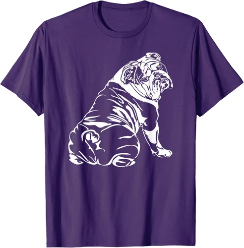 Miniatura 94 de Gracioso Bulldog Inglés playera perro Hund playera regalo, Azul (Heather blue)