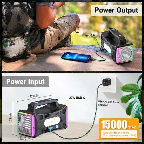 Miniatura 5 de Linterna Recargable, Linterna Reflector LED de 15000 de Capacidad Lúmenes Extra Grandes Ultra-Larga Espera Linterna UV Luz Negra Impermeable