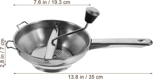 Miniatura 6 de PRETYZOOM Prensador manual de papas de acero inoxidable, herramienta de cocina, manivela, molino de alimentos para puré de papas, batatas