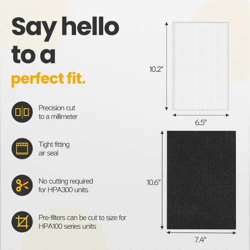 Miniatura 4 de Filtro de repuesto HPA100 HRF-ARVP100 para purificador de aire Honeywell HEPA serie HPA100, HPA094, HPA104, HPA105 HPA3100, HPA5100 Series, 2 HEPA R