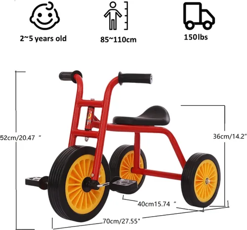 Miniatura 5 de Triciclo infantil para jinetes a partir de 2 años, triciclo preescolar, triciclo de guardería infantil, bicicleta para niños, triciclos para equipos