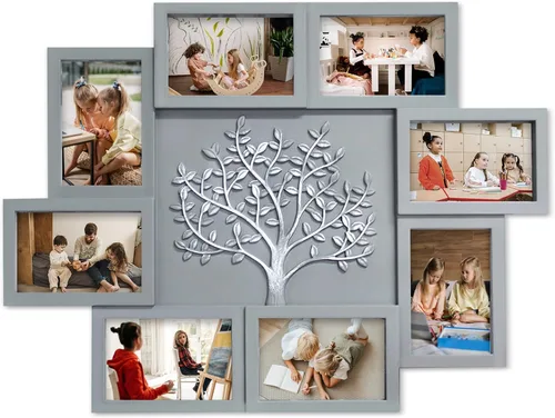 Jerry & Maggie Marcos de fotos de collage para decoración de pared para el hogar, marcos de fotos de árbol familiar para pared, marco de fotos de 4