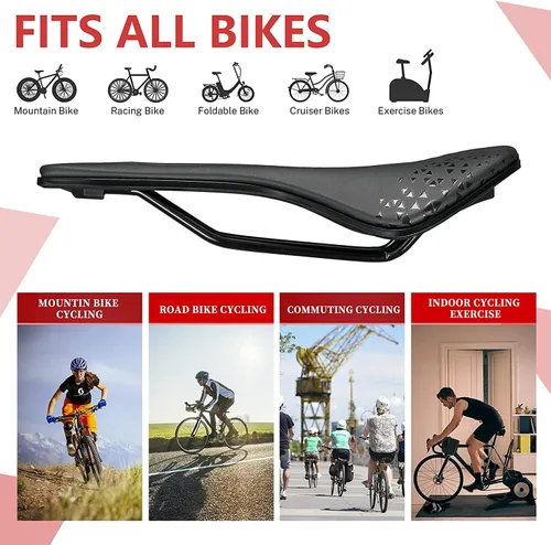 Miniatura 6 de KOOTU Sillín de bicicleta de carretera, cómodo asiento de bicicleta impermeable para hombres y mujeres, asiento de bicicleta transpirable que