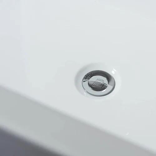 Miniatura 5 de Vinter - Bañera de acrílico independiente de fondo plano (59 pulgadas), color blanco