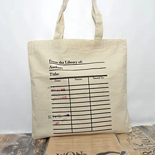 Miniatura 9 de Universal Zone Bolsa para tarjetas de biblioteca. Tarjetero con sellos de vencimiento de día. Bolsa para libros, Beige
