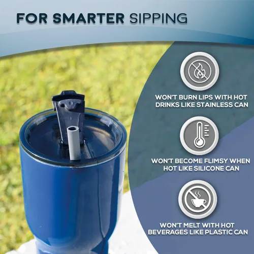 Miniatura 6 de Pajitas reutilizables de forma ergonómica fabricadas en Estados Unidos, vasos y tazas 4 medianas de 8 a 20 onzas para uso en bebidas frías o Aqua