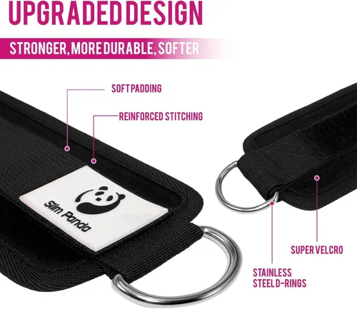 Miniatura 2 de Slim Panda Correa de tobillo para máquina de cable, tobillo para patadas, abductores de cadera, entrenamientos de glúteos, extensiones de piernas