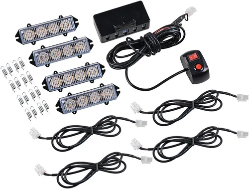 Miniatura 9 de CORP - Barra de luz estroboscópica de emergencia de 46 pulgadas con 108 LED y 4 luces estroboscópicas intermitentes de 4 LED, caja de control