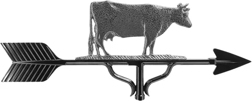 Miniatura 2 de Montague Metal Products Veleta de 32 pulgadas con adorno de vaca de hierro sueco Hierro (Swedish Iron)