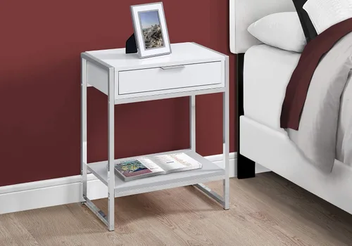 Miniatura 4 de Monarch Specialties I Accent, mesa final, mesita de noche, BLANCO