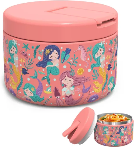 Miniatura 17 de LOHASOK Termo de sopa infantil de 12 onzas para comida caliente, tarro de comida aislado al vacío con tapa de hebilla, de acero inoxidable, boca
