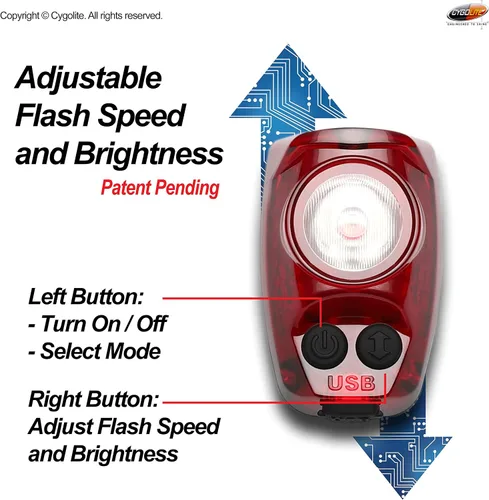 Miniatura 3 de Cygolite Hotshot Pro - Modelos de luz trasera de bicicleta de 200 y 150 lúmenes, estilos de montaje duro y flexible, 6 modos de noche y día