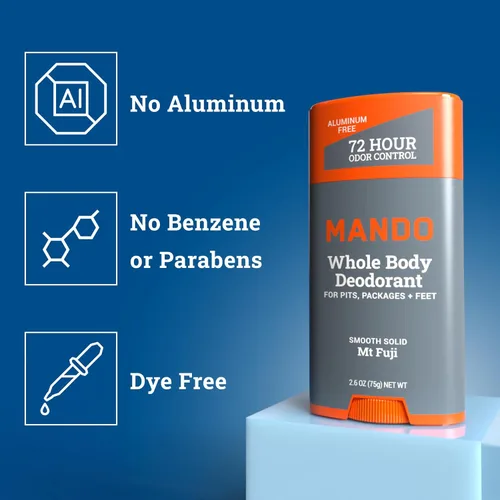 Miniatura 3 de Mando Desodorante para Todo el Cuerpo para Hombres - Barra Sólida Suave - Control de Olor por 72 Horas - Sin Aluminio, Sin Bicarbonato de Sodio