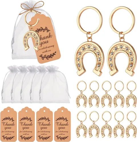 Miniatura 8 de 50 Pcs Lucky Cast Iron Horseshoe Bottle Opener with Kraft Tags Sheer Bags, Good Luck Keepsake for Rustic Wedding Bridal Shower Birthday Bar Cowboy
