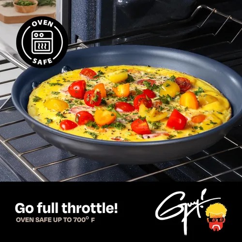 Miniatura 5 de Guy Fieri's Flavortown Laser Titanium Juego de 2 Sartenes de 8.5" y 10" - Juego de Utensilios de Cocina Antiadherentes Sin PFAS, PTFE o PFOA, 3