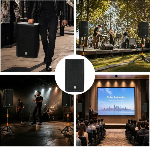 Miniatura 7 de EXOTON C-12AP - Altavoces PA profesionales de doble alimentación de 12 pulgadas, sistema PA activo y pasivo de 1500 W con pantalla LCD a