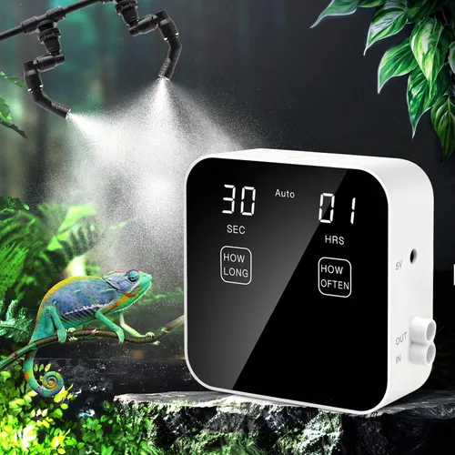 Miniatura 8 de Mister Automático para Reptiles, Sistema Silencioso de Nebulización con Temporizador, Humidificadores de Nebulización para Reptiles con Fines Blanco