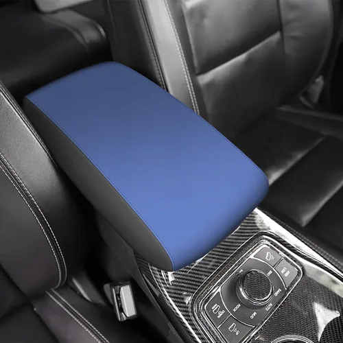 Miniatura 11 de AOMSAZTO Fundas de cuero negro para apoyabrazos de Grand Cherokee 2011-2021 para Jeep Cojín de consola para Grand Cherokee (no para 2022)