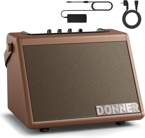 Miniatura 9 de Donner Mini amplificador de tambor eléctrico 20 W, amplificador de tambor electrónico inalámbrico altavoz DDA-20 portátil para práctica en el hogar