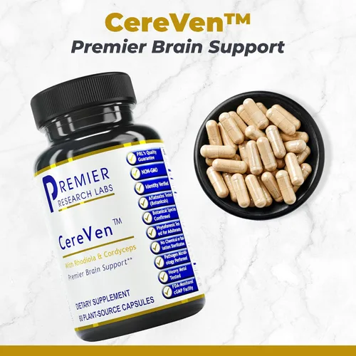 Miniatura 2 de Premier Research Labs CereVen - Suplemento cerebral herbario para memoria y concentración con Rhodiola Rosea, suplemento de Rhodiola Rosea