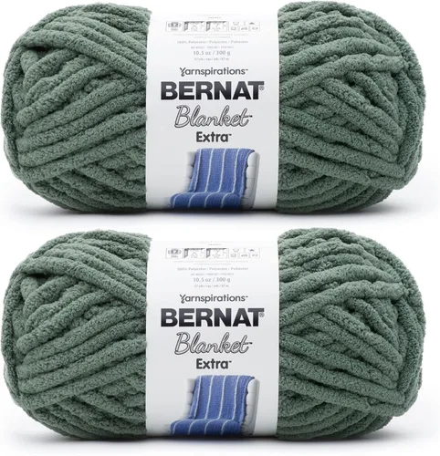 Miniatura 37 de Bernat - Estambre para mantas Extra Negro, 2 paquetes de 300g/10.5 onzas, poliéster, #7, jumbo, tejido de punto/ganchillo