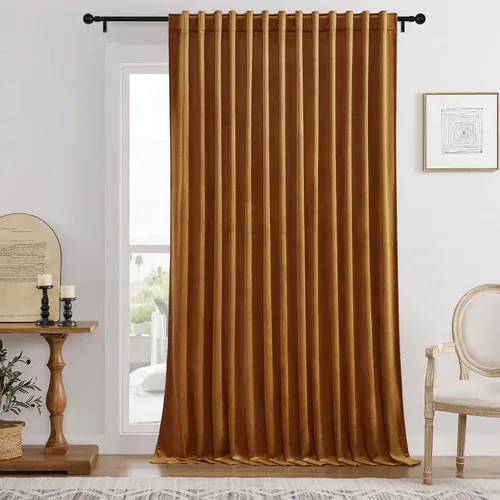 Miniatura 34 de Timeper Cortinas opacas de terciopelo negro de 42 pulgadas de ancho x 84 pulgadas de largo, cortinas opacas para dormitorio, sala de estar, cortinas
