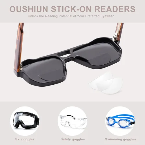 Miniatura 2 de Stick-on Bifocal Readers for Sunglasses, No Water or Adhesive Needed, Reusable Reading Lenses for Glasses Goggles