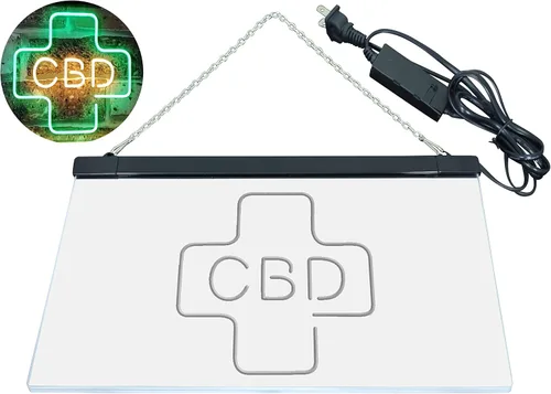Miniatura 8 de ADVPRO CBD Sold Here Medical Cross Interior Dual Color LED Neon Sign Verde y Amarillo 16 x 12 pulgadas st6s43-i3083-gy