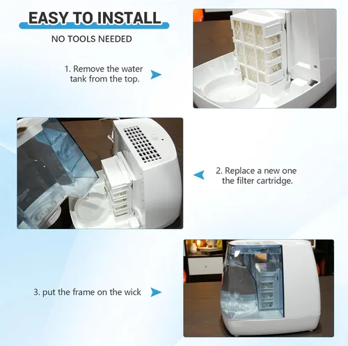 Miniatura 3 de WF813 - Filtro humidificador compatible con Equate EQWF813, EQ-2119-UL, Relion RCM-832N RCM832, ProCare PCWF813, PCCM-832N, filtro de mecha