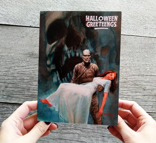Miniatura 5 de PIXILUV Tarjetas de felicitación de Halloween de película silenciosa, 12 tarjetas grandes ~ Pósteres clásicos de película silenciosa vintage