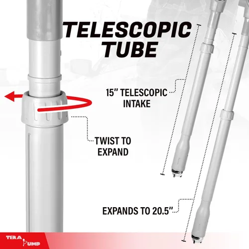 Miniatura 6 de TERA PUMP Bomba de transferencia de combustible portátil TRCDM de 2ª generación con boquilla de control de flujo (2.6 galones/minuto), tubo