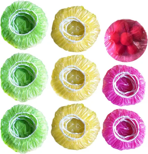Miniatura 9 de Mwellewm Fundas de plástico elásticas reutilizables para almacenamiento de alimentos, tapas de ducha elásticas para bolsas de conservación fresca