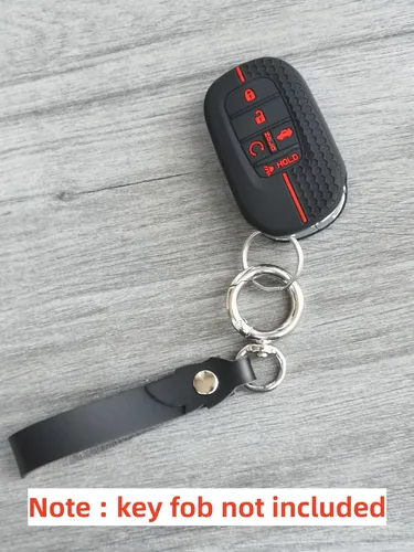Miniatura 4 de 2 llaveros inteligentes de silicona para Honda Accord Civic Pilot HR-V CR-V Sport SI EX EX-L Touring 2024 2023 2022 (negro con rojo)