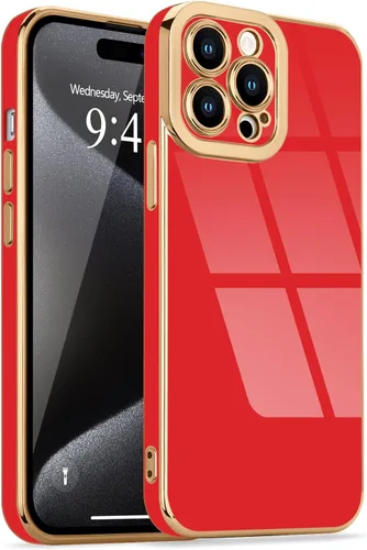 Miniatura 15 de Lafunda Diseñada para iPhone 13 Pro, fundas lujosas con chapado lindo para mujeres y niñas, elegante borde dorado, a prueba de golpes, TPU con funda