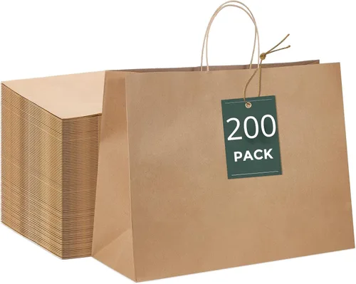 Miniatura 12 de GSSUSA Bolsas de regalo negras de 5.25 x 3.75 x 8 pulgadas, 100 unidades, bolsa para el día de San Valentín, bolsas de papel negro con asas a