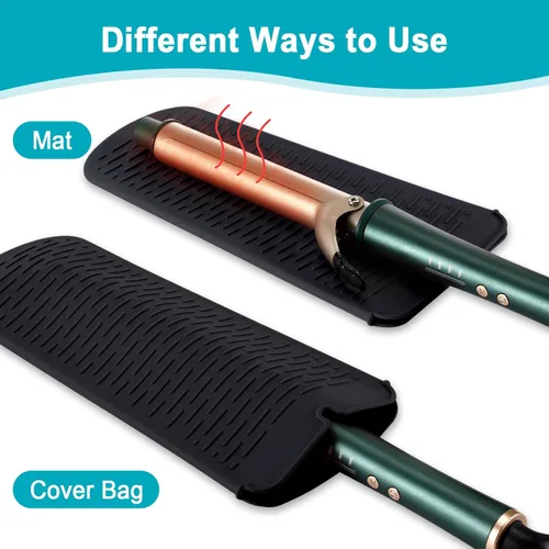 Miniatura 5 de Shappy 2 Piezas Funda de Viaje para Rizador Cubierta Resistente al Calor Estuche Porta Plancha Funda Manga de Neopreno Porta Alisador y Bolsa Plana