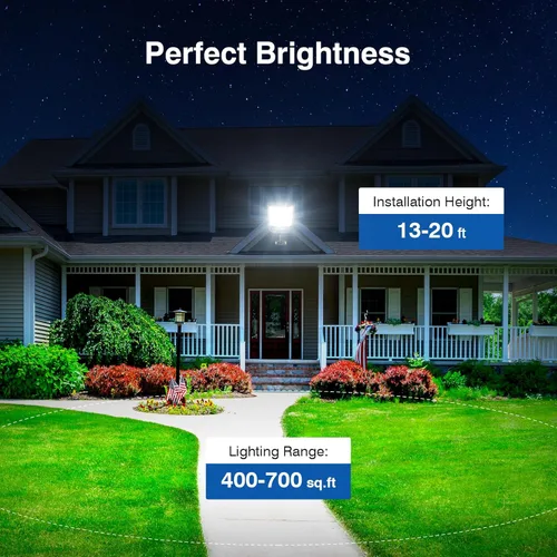 Miniatura 5 de Luces de calle solares para exteriores impermeables, luz de inundación solar de 60000 lm de amplio ángulo, luz de estacionamiento LED con sensor
