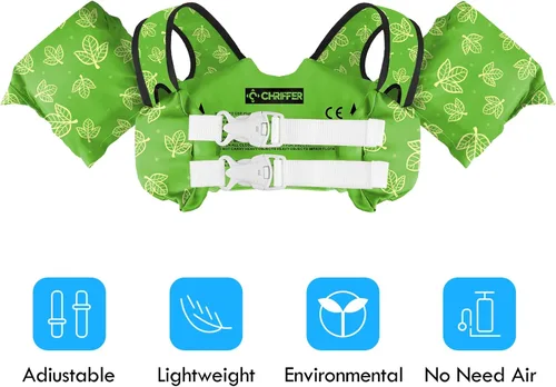 Miniatura 2 de Chriffer - Chaleco salvavidas para niños de 30 a 55 libras, flotadores con arnés de hombro con alas de brazo para niños y niñas de 2, 3, 4, 5, 6, 7