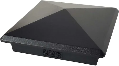 Miniatura 19 de Tapa de aluminio en forma piramidal para postes de madera, color negro (4 unidades)